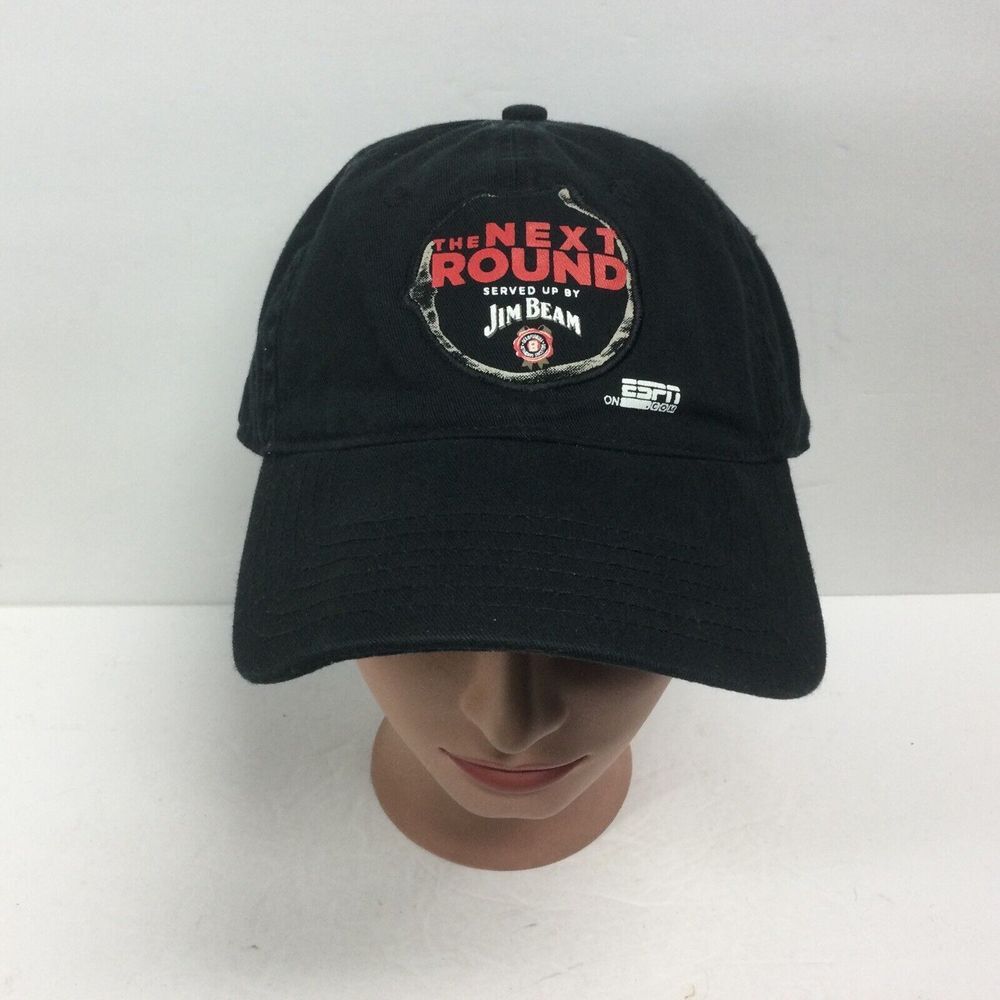 Jim Beam ESPN sports Hat Bourbon advertising Logo black strap back‎ baseball cap